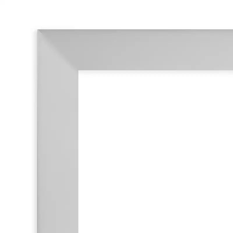 Specchio da parete con cornice rettangolare - Finitura argento a bassa lucentezza