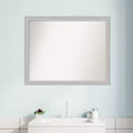 Specchio da parete con cornice rettangolare - Finitura argento a bassa lucentezza