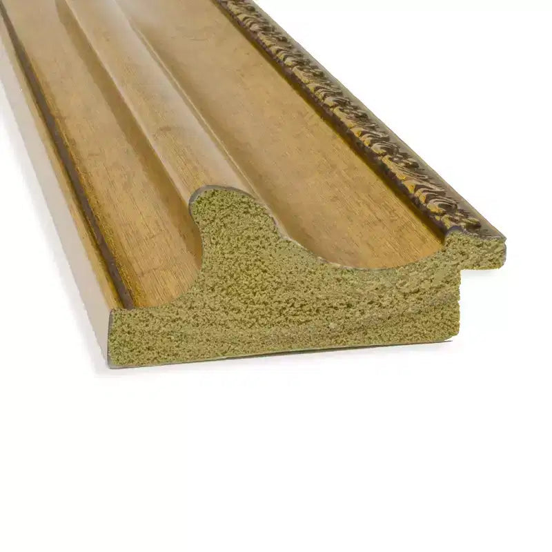 Specchio da parete quadrato con cornice decorata dorata — 80,6 x 80,6 cm