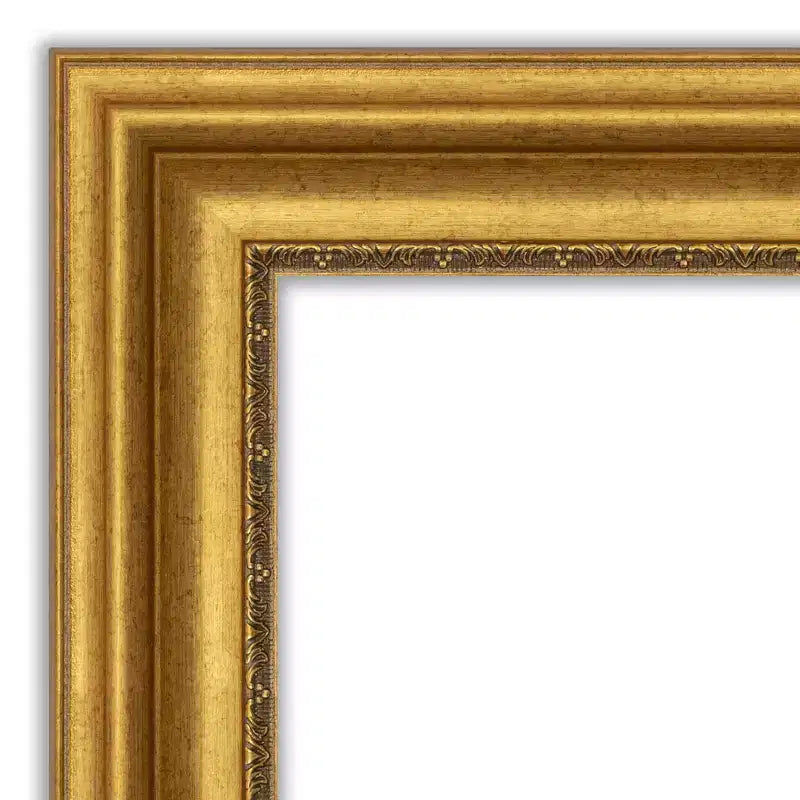 Specchio da parete quadrato con cornice decorata dorata — 80,6 x 80,6 cm