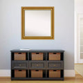 Specchio da parete quadrato con cornice decorata dorata — 80,6 x 80,6 cm