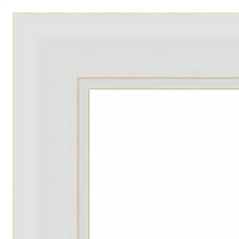 Specchio da parete quadrato con cornice 30 x 30 pollici – Finitura bianco tenue