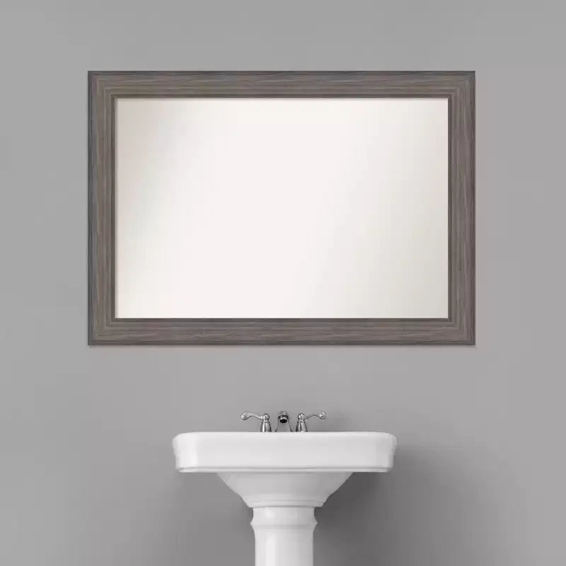 Specchio da parete rustico con cornice in legno – 104 x 74 cm