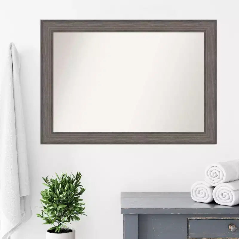 Specchio da parete rustico con cornice in legno – 104 x 74 cm