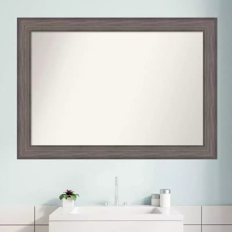 Specchio da parete rustico con cornice in legno – 104 x 74 cm