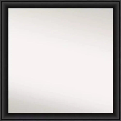 30" x 30" Non-Beveled Nero Wood Bathroom Wall Mirror Black - Amanti Art: Modern Square, Wall Mount, Wood Frame