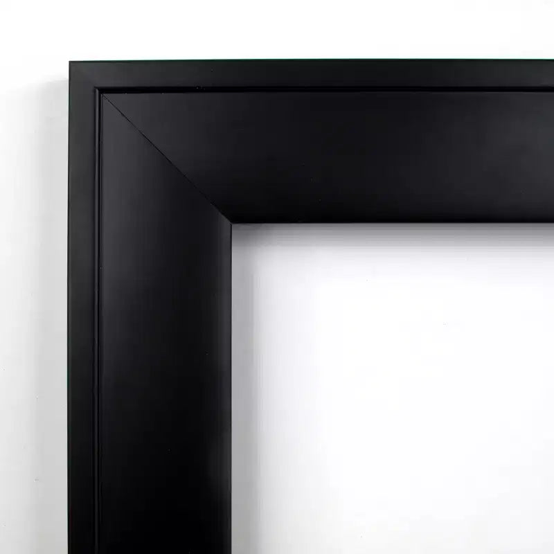 Specchio da parete per bagno in legno nero non smussato 30" x 30" - Amanti Art: quadrato moderno, montaggio a parete, cornice in legno