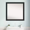 Specchio da parete per bagno in legno nero non smussato 30" x 30" - Amanti Art: quadrato moderno, montaggio a parete, cornice in legno