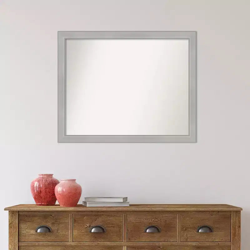 Specchio da parete con cornice in nichel spazzolato - 30,5 x 24,5 pollici