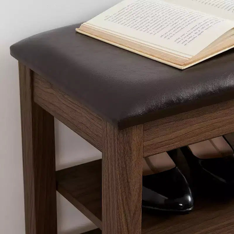 Panca lunga porta scarpe con contenitore e seduta imbottita