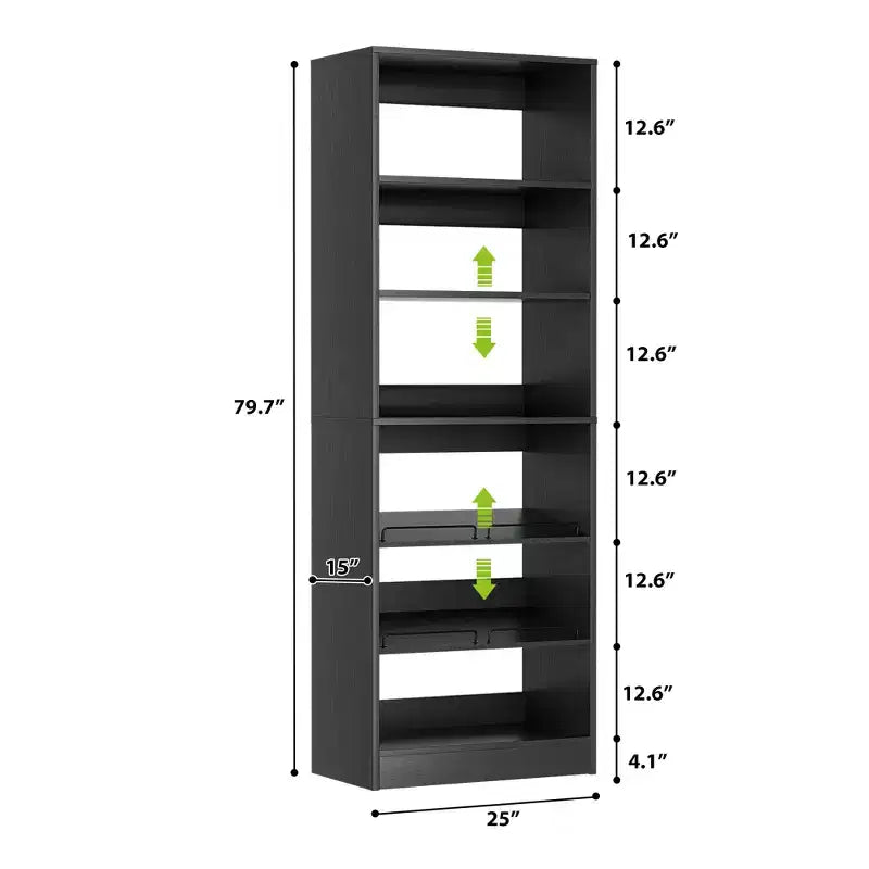 Scarpiera a torre a 6 ripiani - Organizer per scarpe in legno da 80".