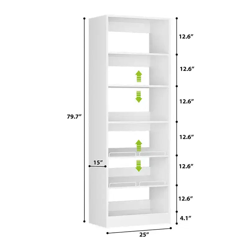 Scarpiera a torre a 6 ripiani - Organizer per scarpe in legno da 80".