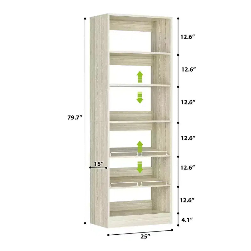 Scarpiera a torre a 6 ripiani - Organizer per scarpe in legno da 80".