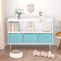 Libreria per bambini con 3 cassetti in tessuto e ripiano aperto – Organizzatore porta giochi con sistema anti-ribaltamento