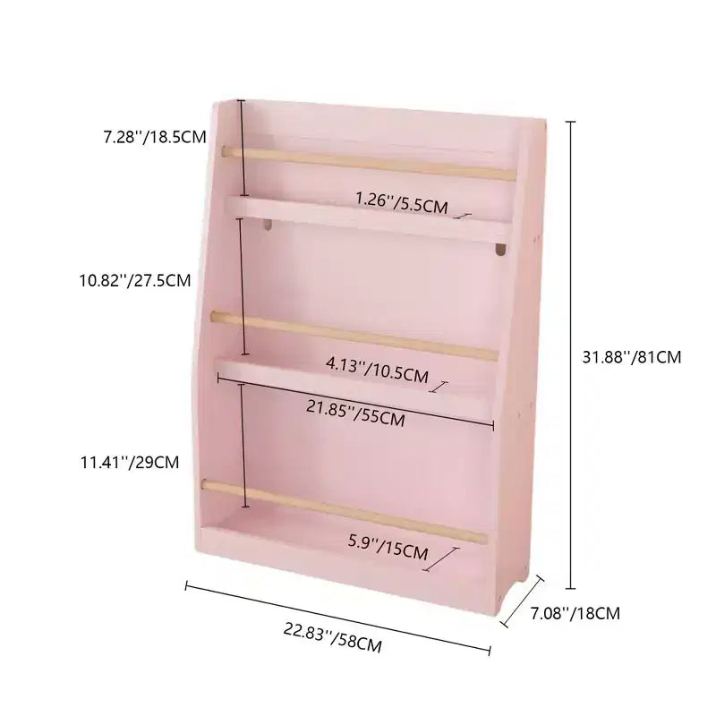 Libreria per bambini a 3 ripiani con frontalino