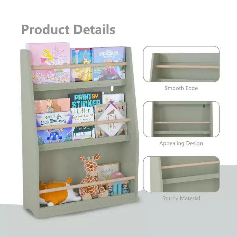 Libreria per bambini a 3 ripiani con frontalino