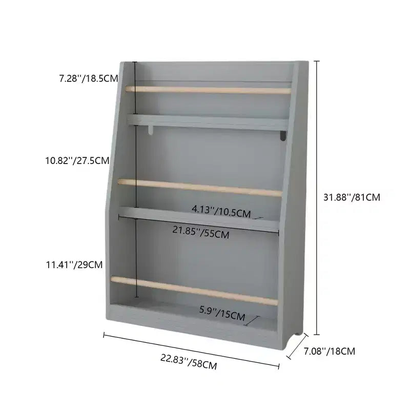 Libreria per bambini a 3 ripiani con frontalino