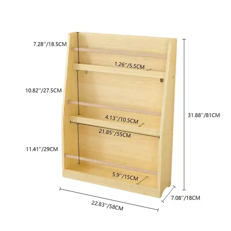 Libreria per bambini a 3 ripiani con frontalino