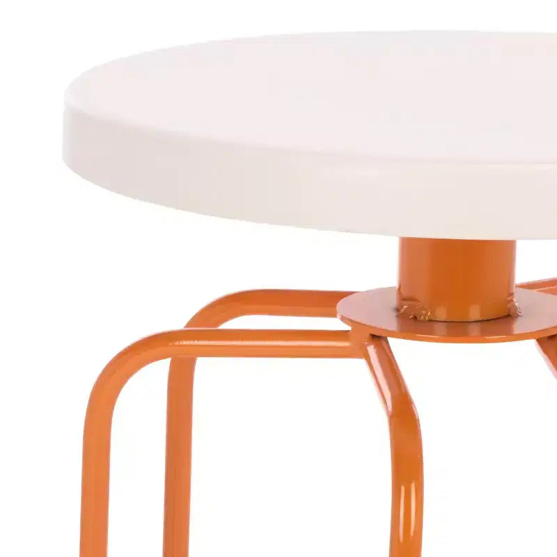 Sgabello rotondo in ferro con poggiapiedi - Altezza bancone 76 cm