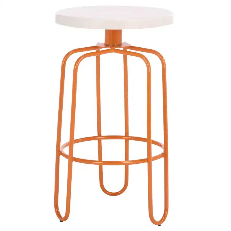 Sgabello rotondo in ferro con poggiapiedi - Altezza bancone 76 cm