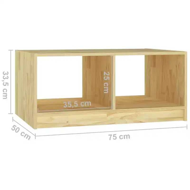 Tavolino da caffè in legno massello di pino – 75 x 33,5 cm – Diversi colori