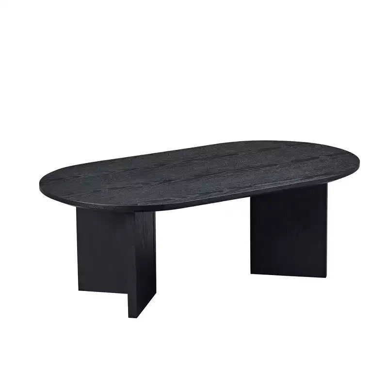 Tavolino ovale con ripiano aperto – Nero