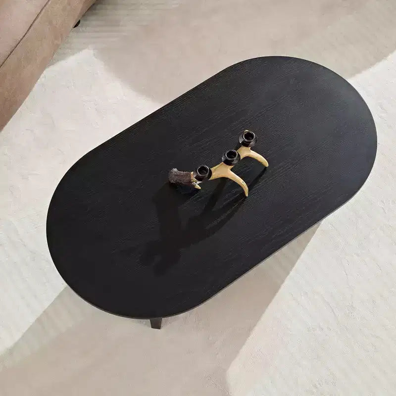 Tavolino ovale con ripiano aperto – Nero