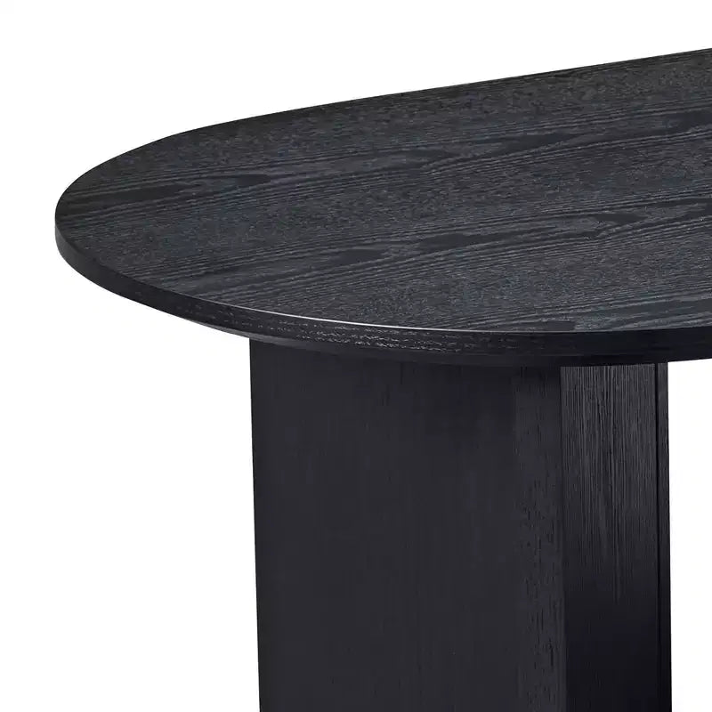 Tavolino ovale con ripiano aperto – Nero