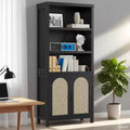 Libreria alta 178 cm con ante e ripiani regolabili