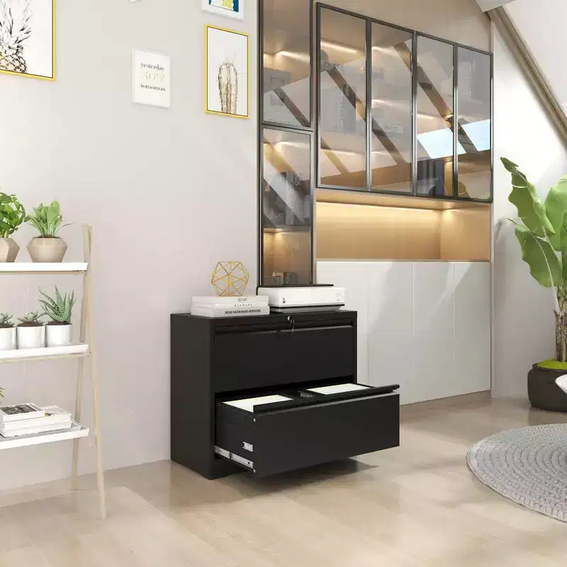 Classificatore metallico a 2 cassetti con serratura – Bianco