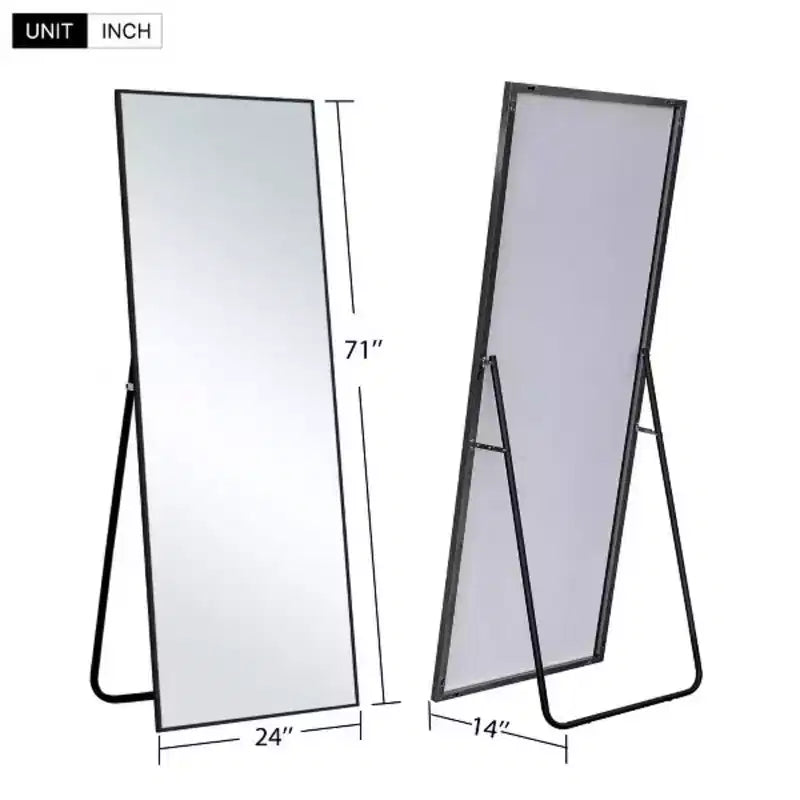 Specchio da terra a figura intera 71" x 24" con cornice in lega di alluminio