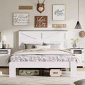 GDFStudio Nysa Industrial Wooden Platform Bed with Headboard