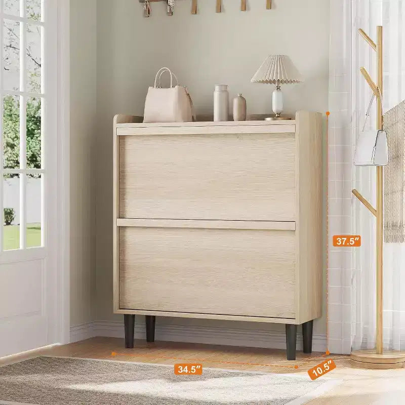 Scarpiera autoportante da 120 cm con cassetti a ribalta e ripiani regolabili