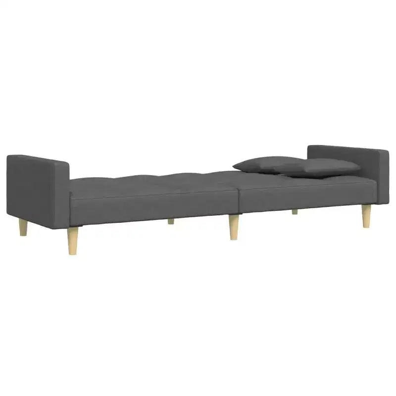 Divano Letto 2 Posti con Pouf – Rivestimento in Tessuto