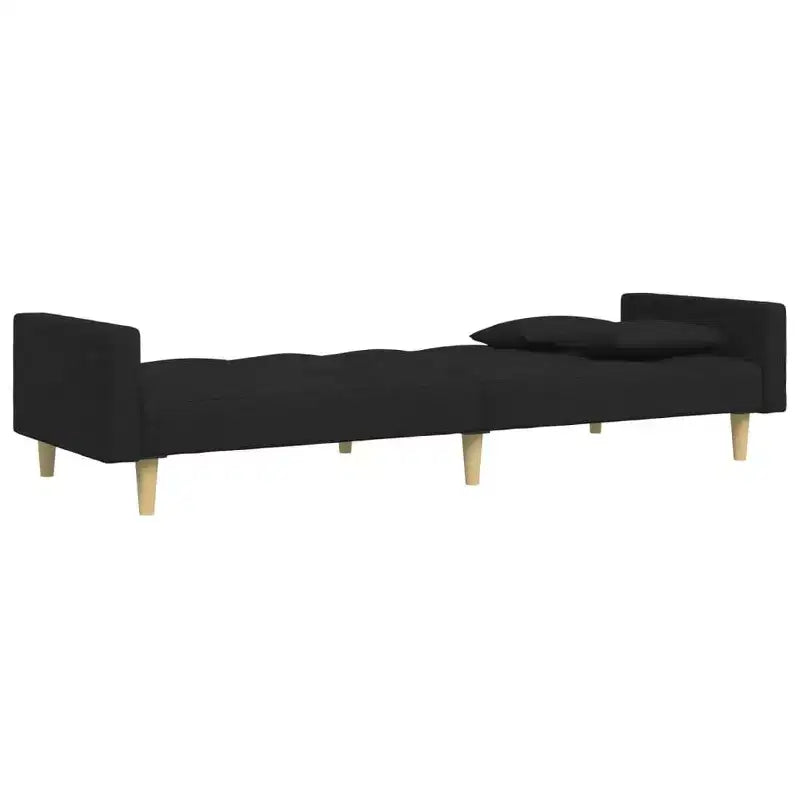 Divano Letto 2 Posti con Pouf – Rivestimento in Tessuto