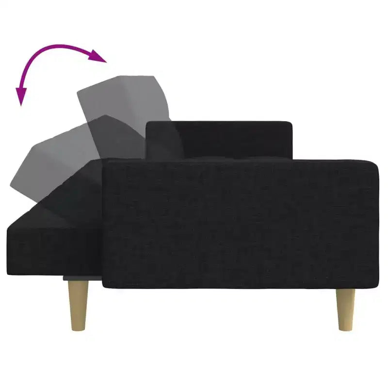 Divano Letto 2 Posti con Pouf – Rivestimento in Tessuto