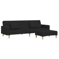 Divano Letto 2 Posti con Pouf – Rivestimento in Tessuto