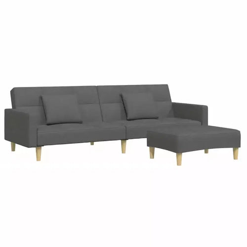 vidaXL 2-Seater Sofa Bed with Footstool Furniture Home Living Room Fabric