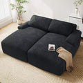 80in Oversized Double Chaise Lounge Upholstered Cloud Sofa with Deep Seat and 2 Pillows Corduroy Loveseat Sleeper Couch with Thick-Density Foam