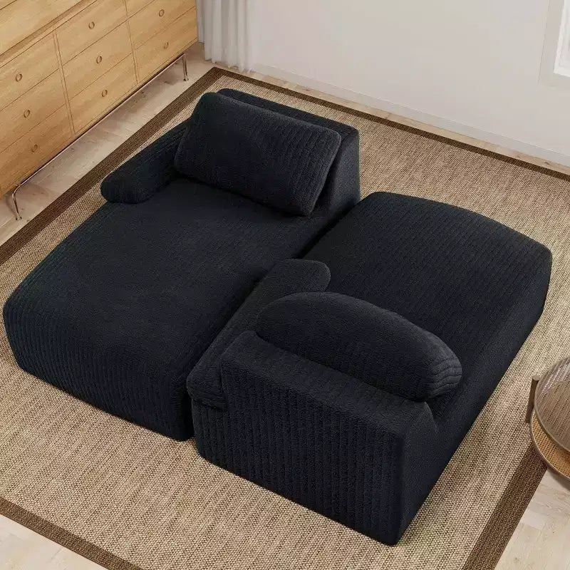 Divano a nuvola con doppia chaise longue oversize da 80 pollici e seduta profonda