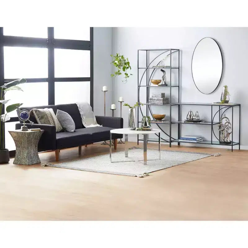 Specchio da Parete Grande Ovale con Cornice in Legno Naturale – 101 x 61 cm