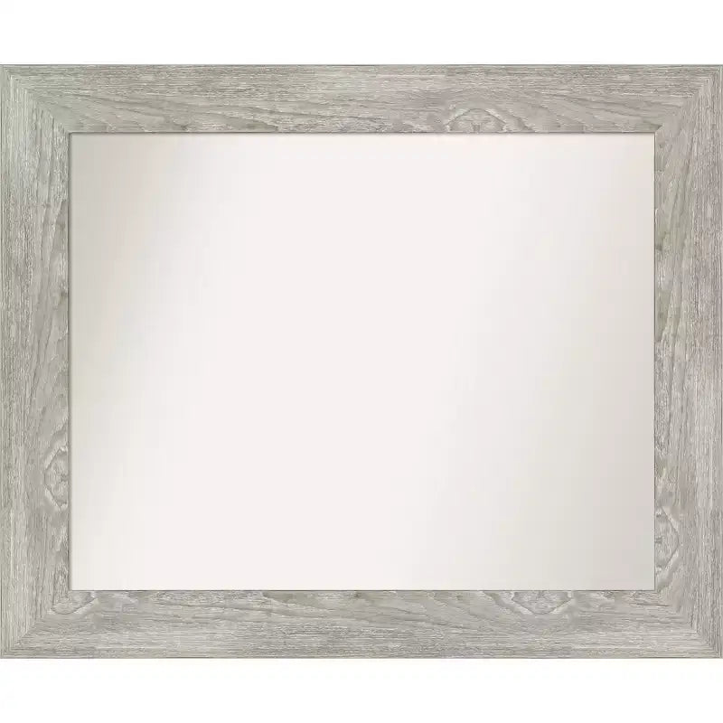 Amanti Art Dove Greywash Non-Beveled Bathroom Wall Mirror