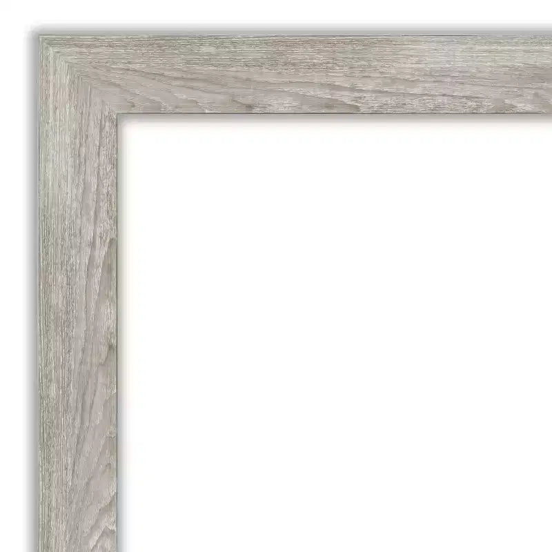 Specchio da bagno da parete non smussato con cornice effetto legno grigio