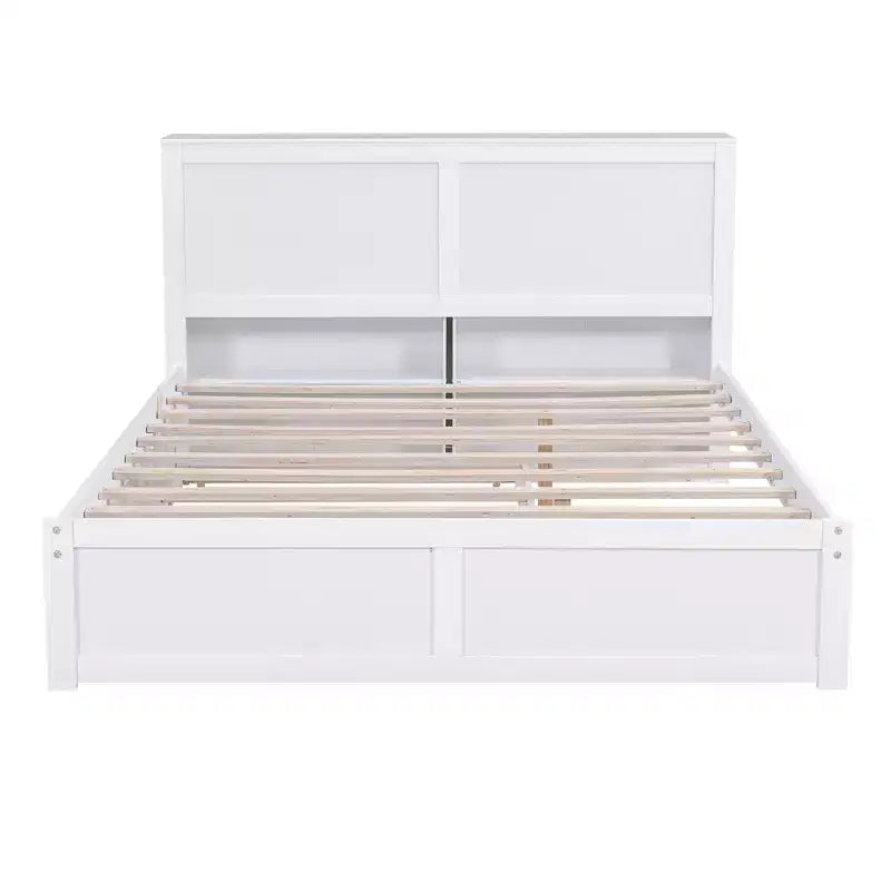 Letto con Piattaforma Contenitore con Ripiani Estraibili e Letto Estraibile Singolo