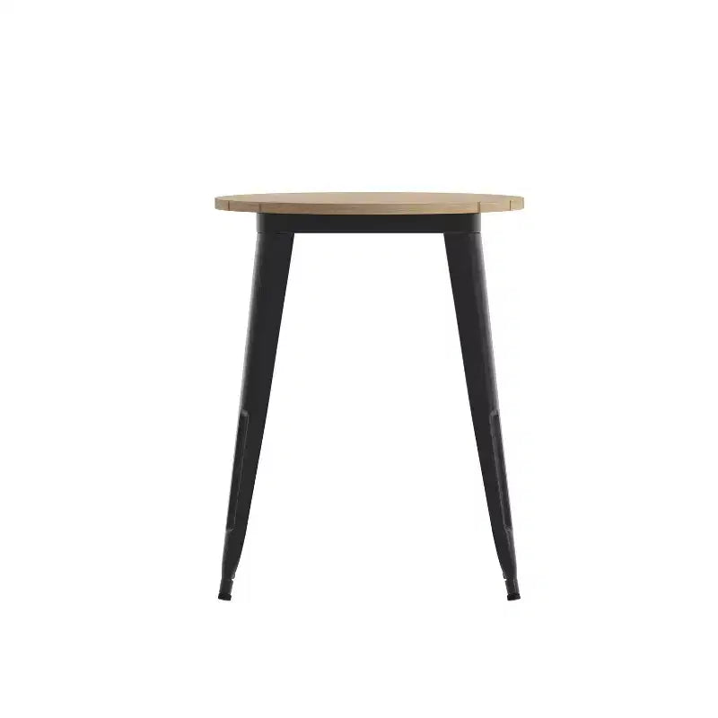 Tavolo da pranzo rotondo da 23,75" per interni/esterni con piano in resina e base in acciaio