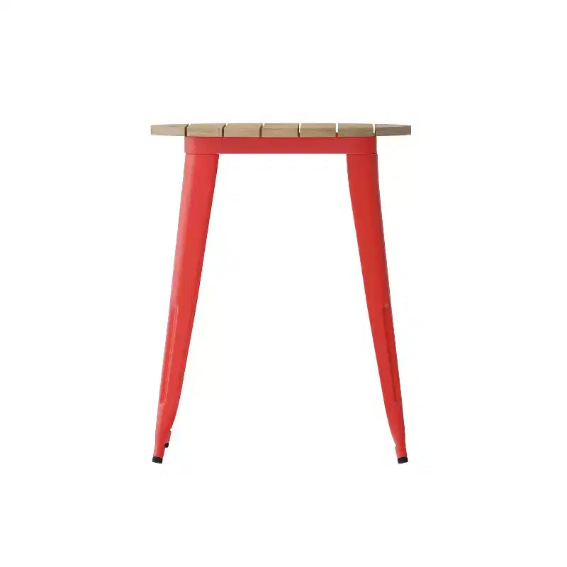 Tavolo da pranzo rotondo da 23,75" per interni/esterni con piano in resina e base in acciaio