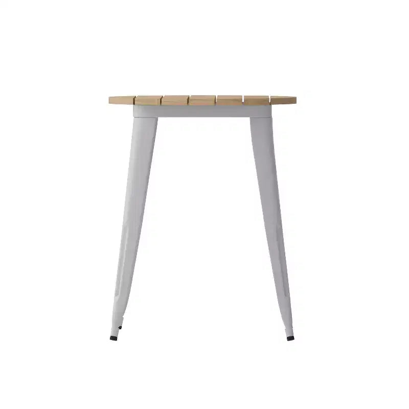 Tavolo da pranzo rotondo da 23,75" per interni/esterni con piano in resina e base in acciaio
