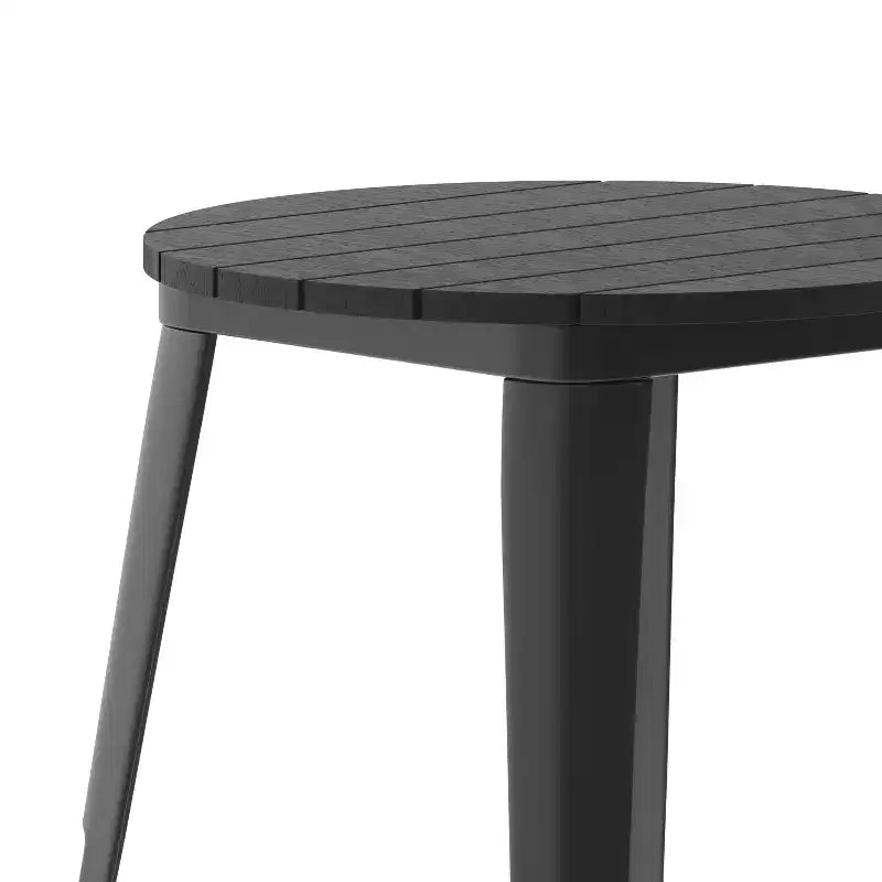 Tavolo da pranzo rotondo da 23,75" per interni/esterni con piano in resina e base in acciaio