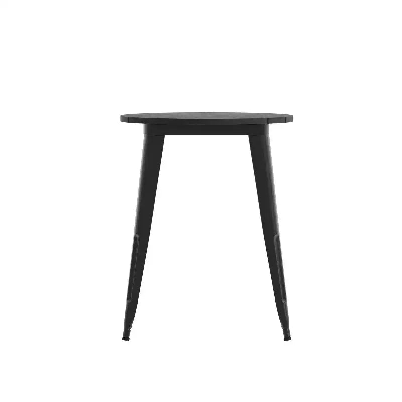 Tavolo da pranzo rotondo da 23,75" per interni/esterni con piano in resina e base in acciaio