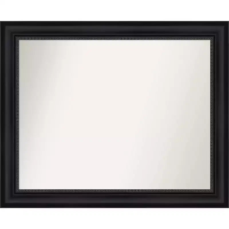 Amanti Art Astor Black Non-Beveled Bathroom Wall Mirror
